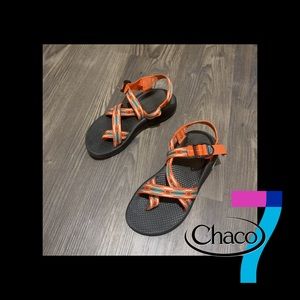 Orange Patterned Chacos Z/2 One Strap + Toe Loop